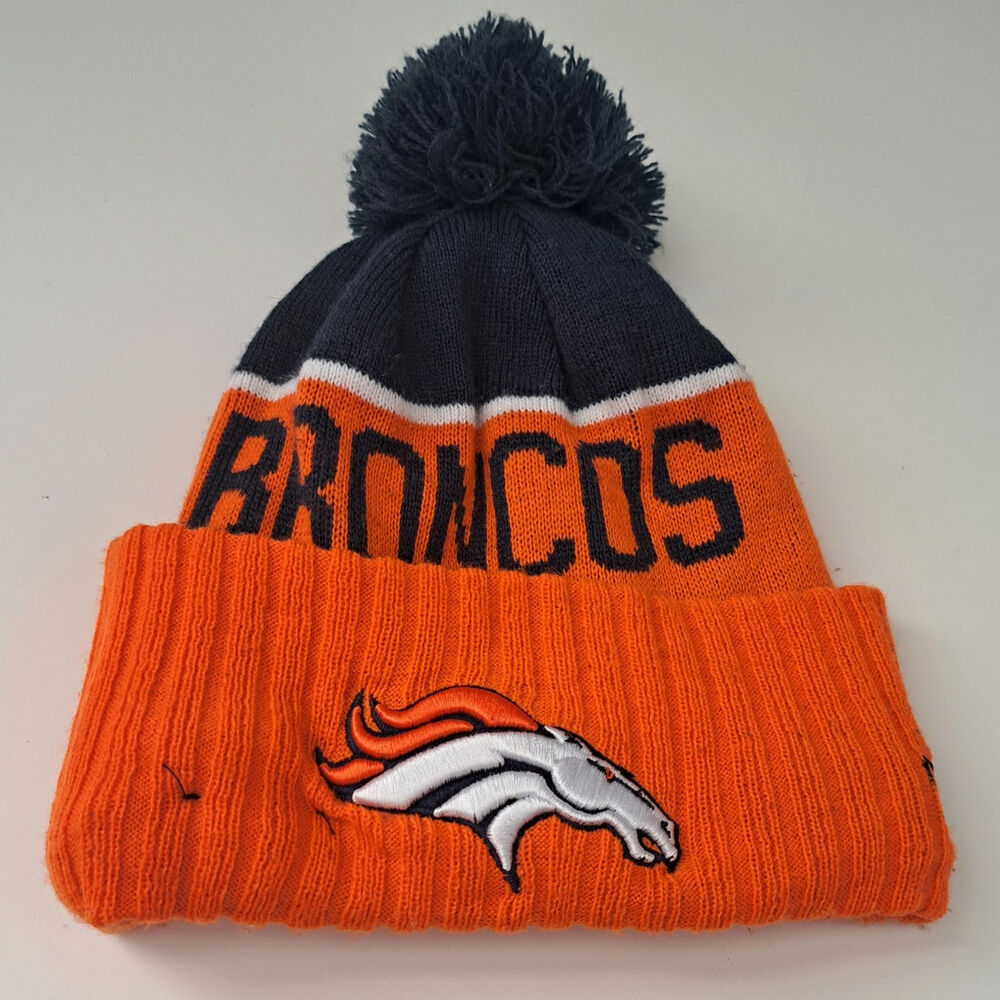 New Era Denver Broncos One Size Pom Knit Cuffed Beanie